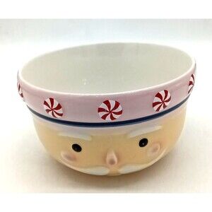 Master Class The Bake Shop Santa Peppermint Candy Holiday 8" Ceramic Mixing Bowl